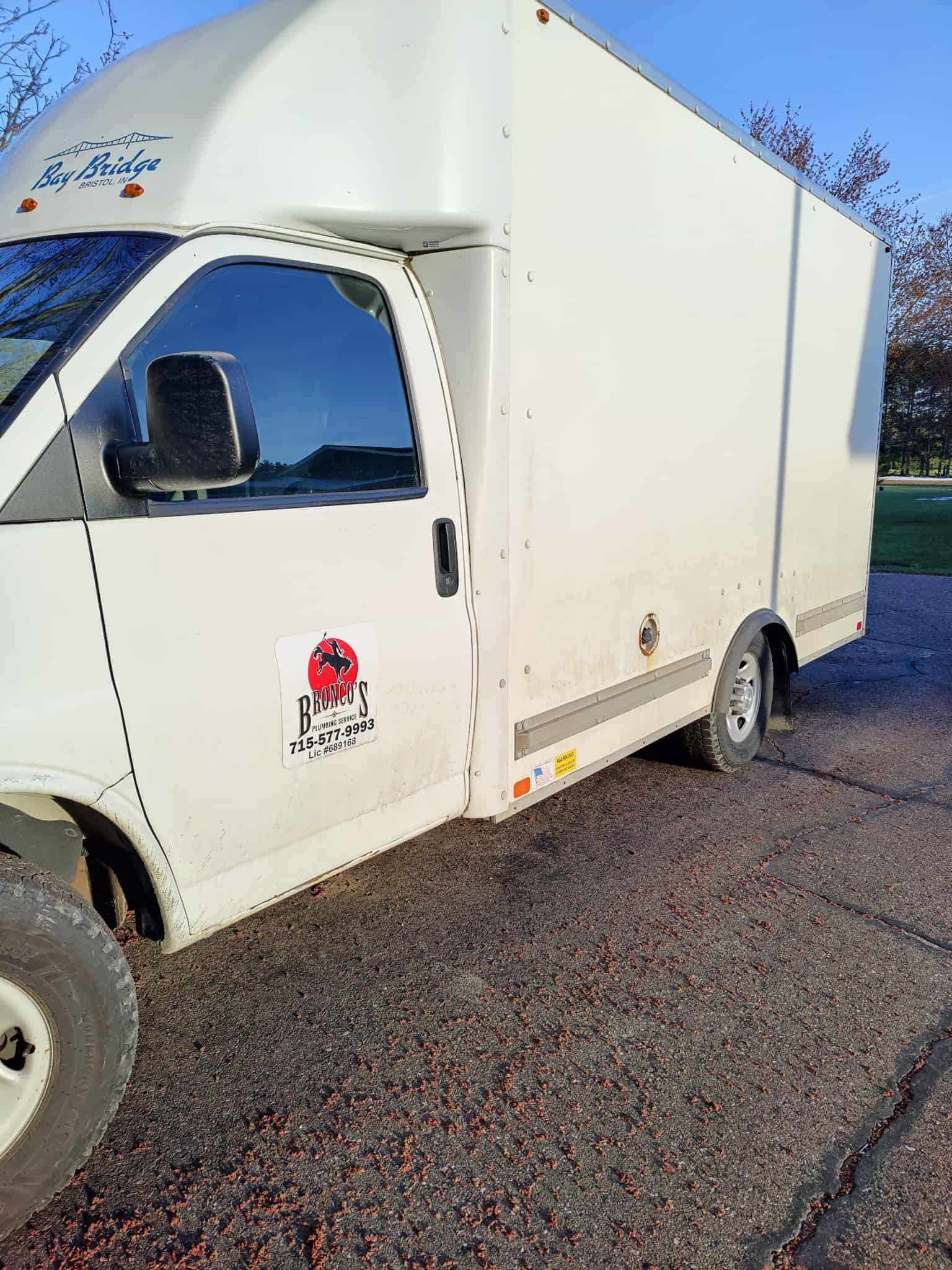 Bronco's Plumbing Service van serving Eau Claire Wisconsin